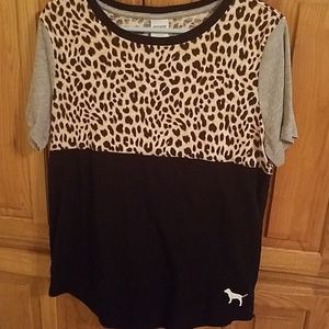 PINK leopard short sleeve